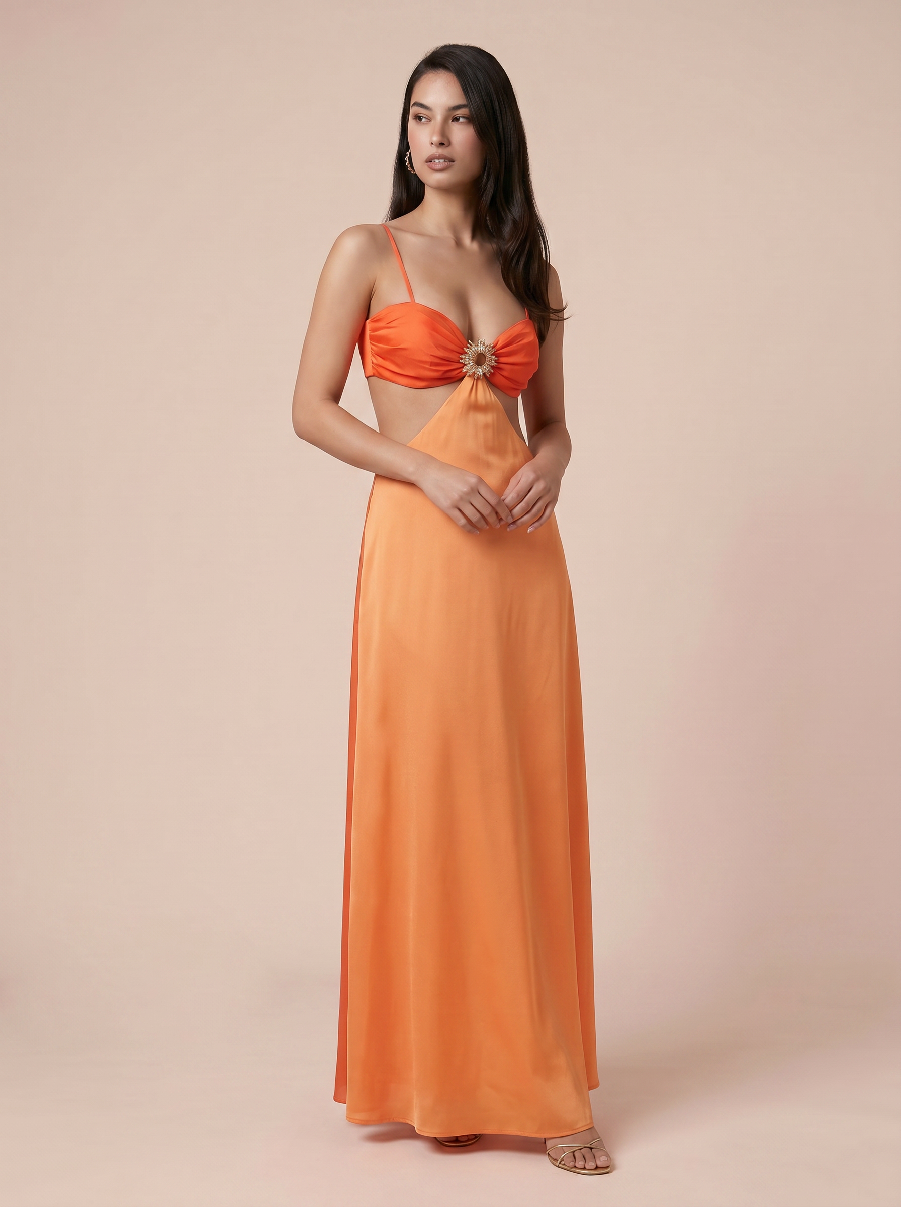 Cove Gradient Cut Out Backless Summer Maxi Dress