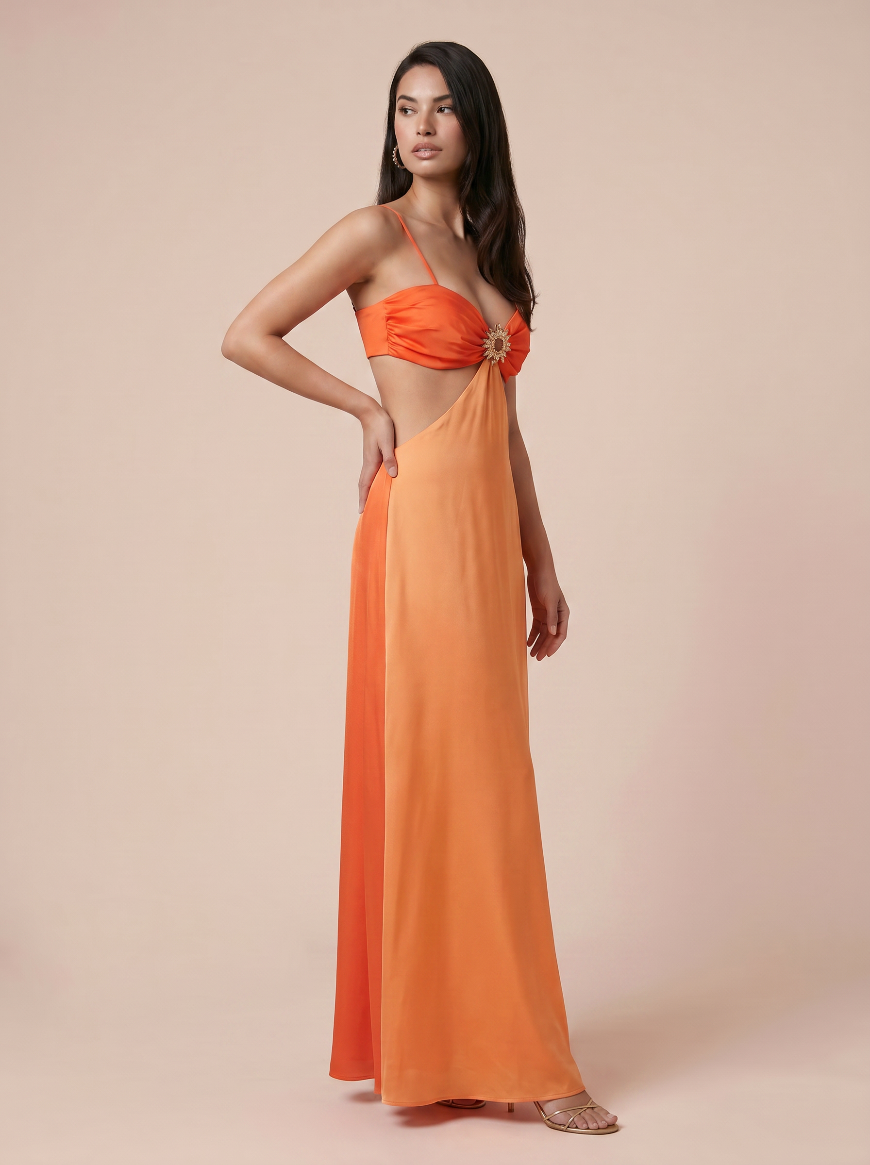 Cove Gradient Cut Out Backless Summer Maxi Dress
