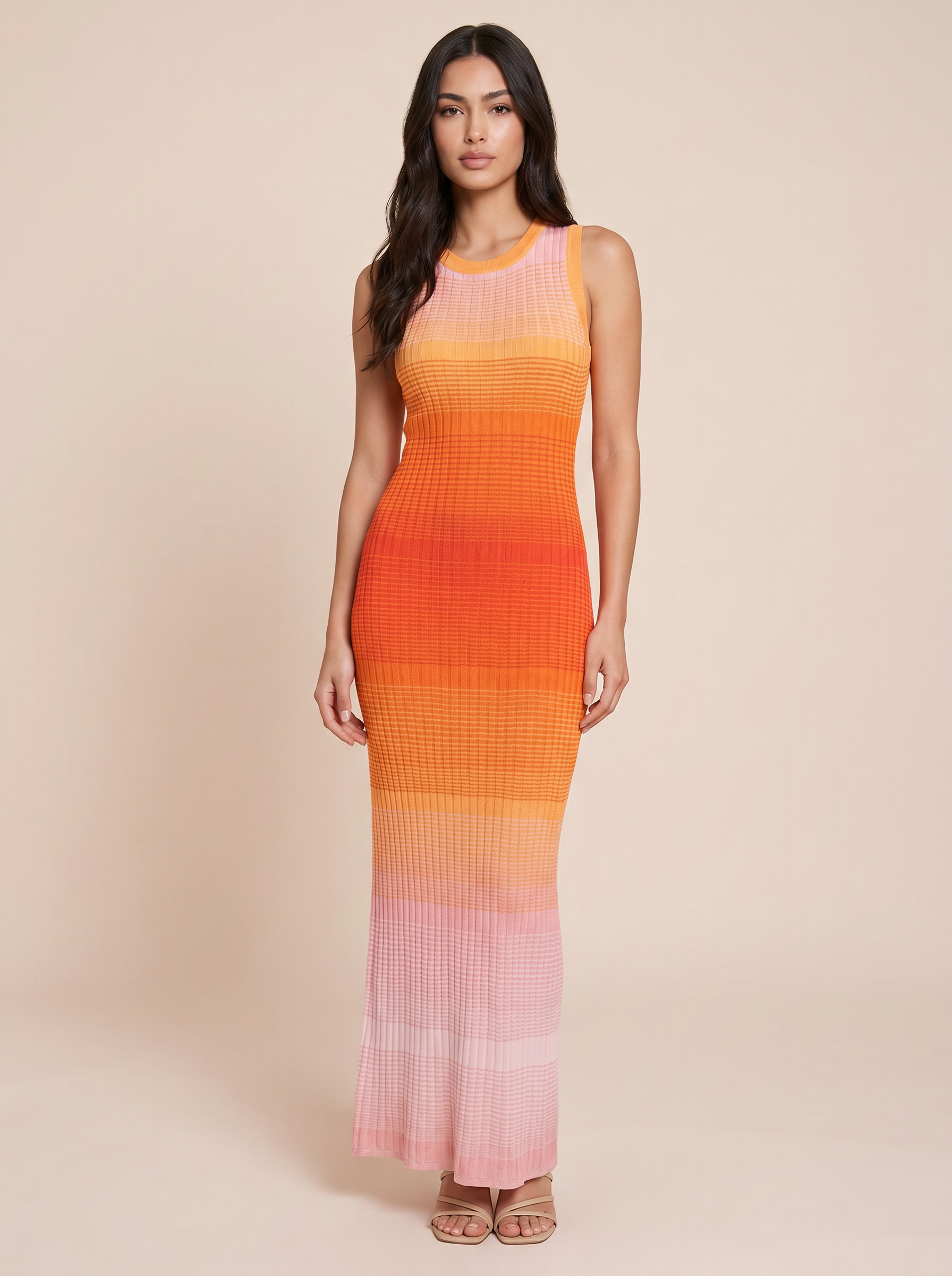 Paria Knitted Gradient Cardigan & Maxi Dress Two Piece Set