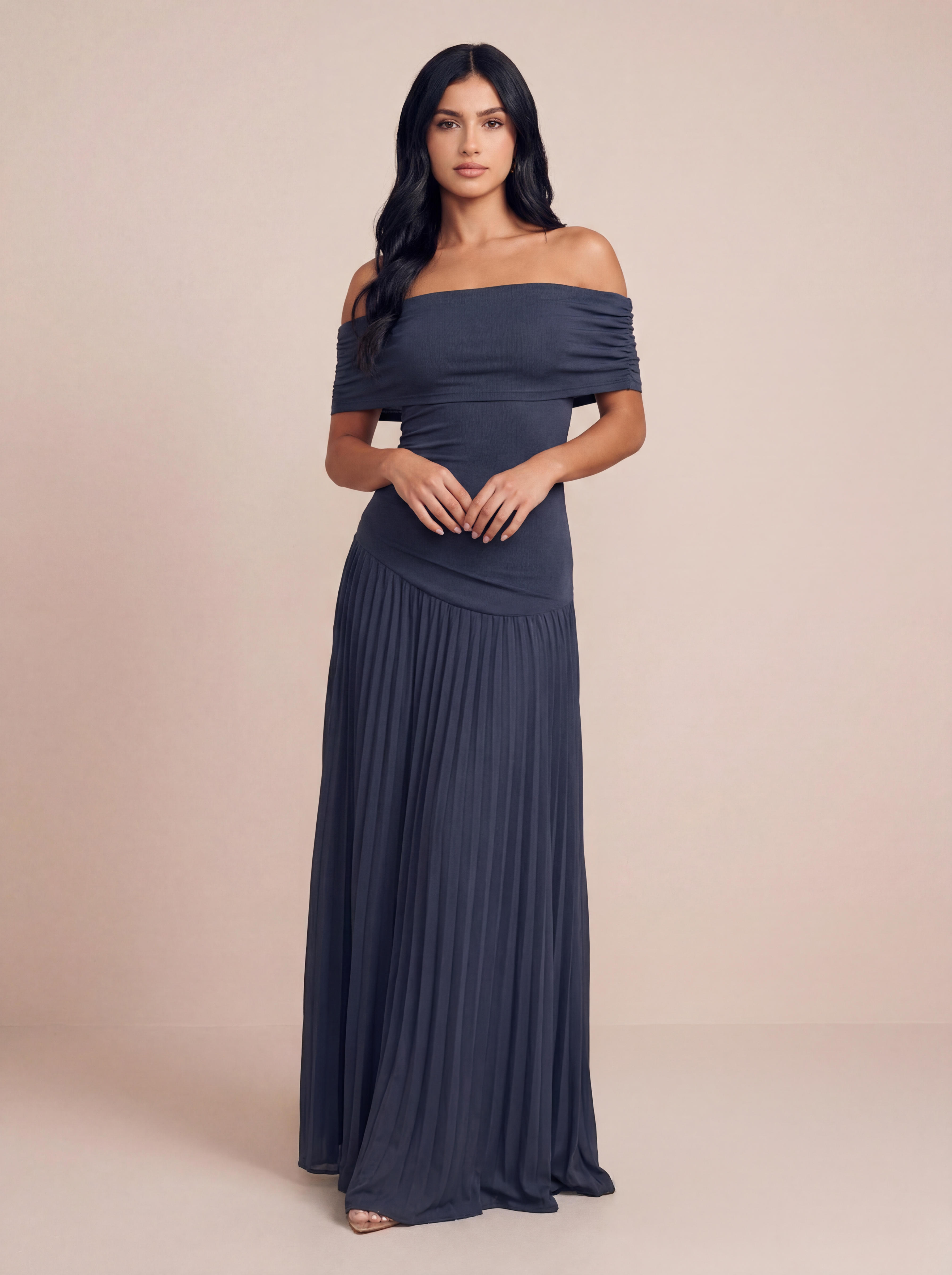 Tyra Off Shoulder A-Line Maxi Dress