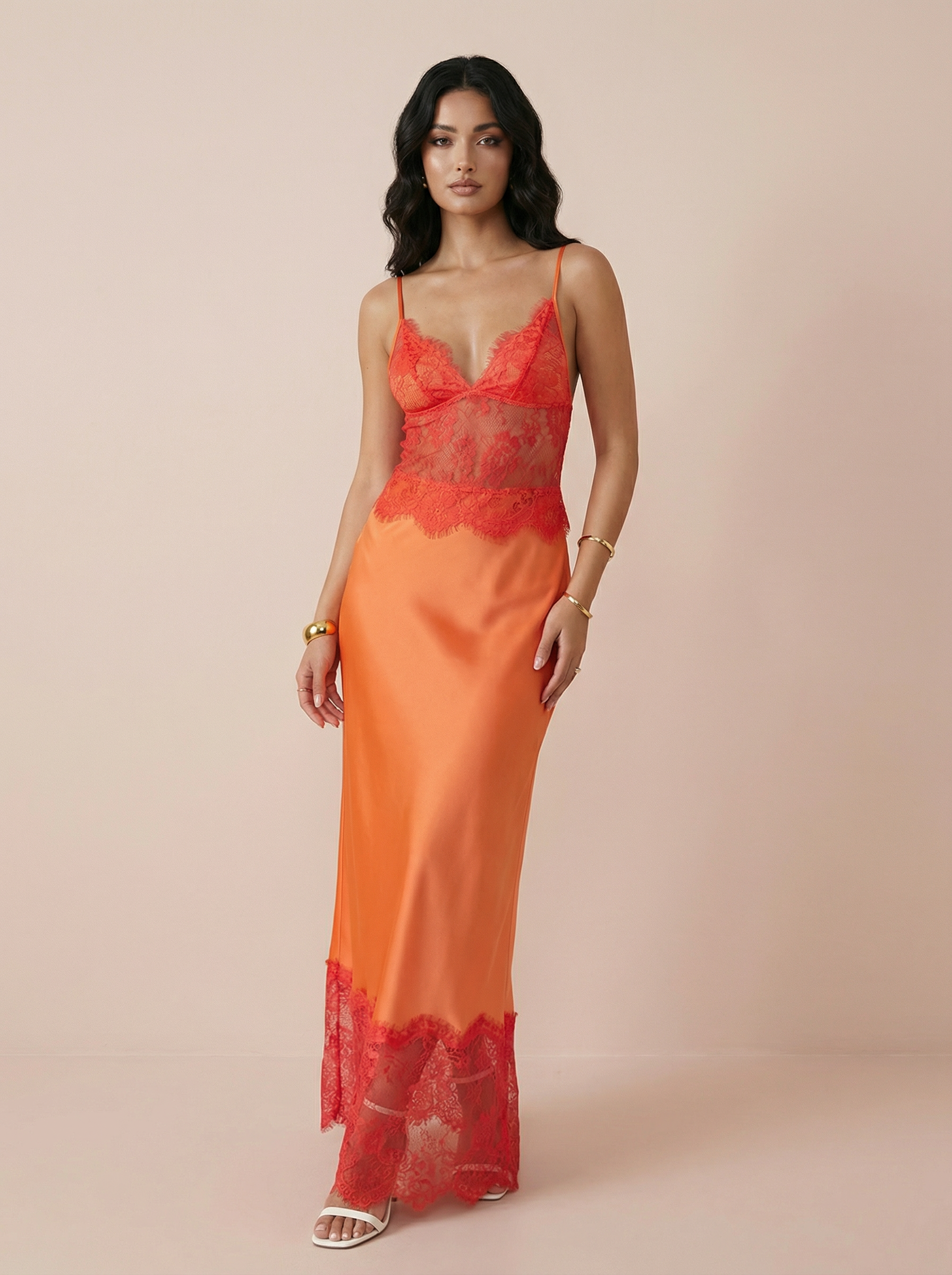Keena Spaghetti Strap Lace Maxi Dress