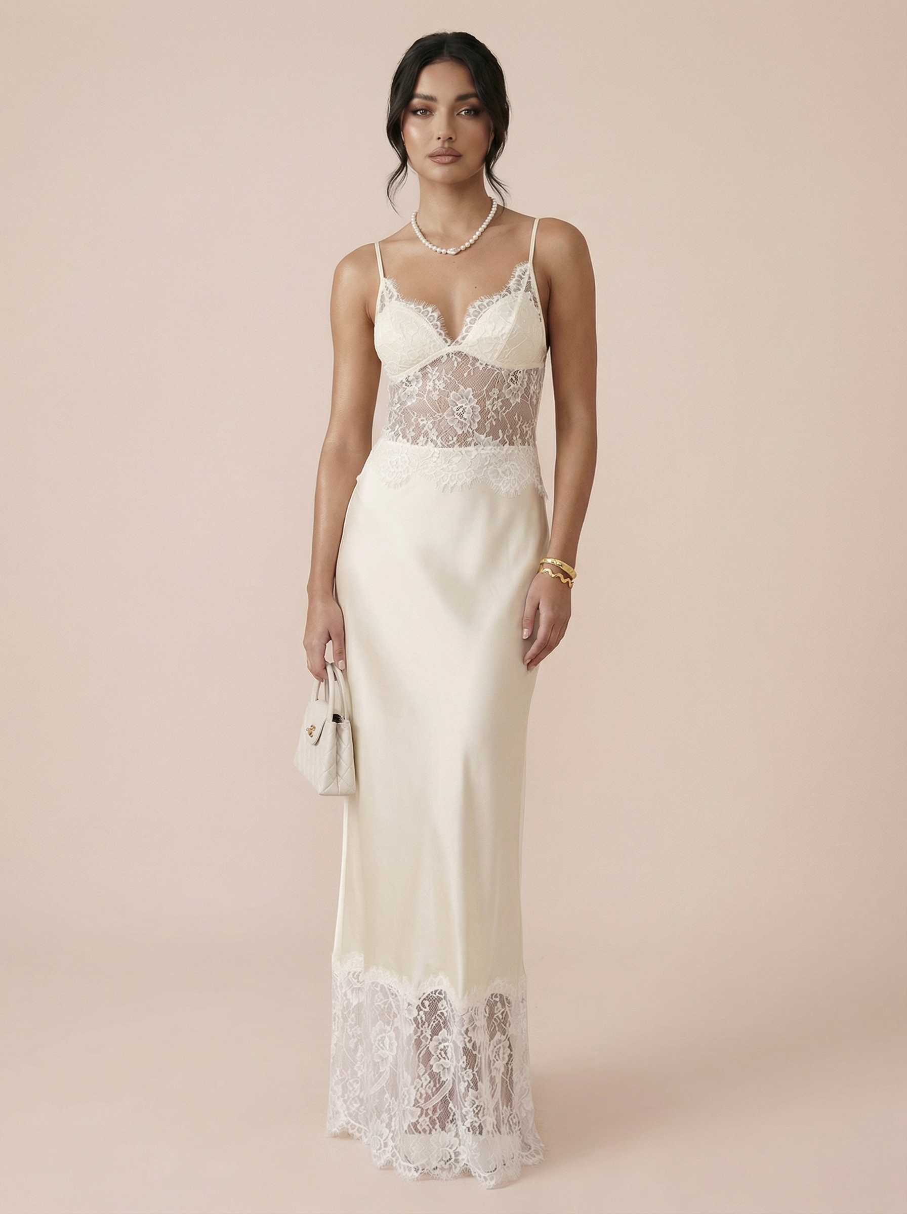 Keena Spaghetti Strap Lace Maxi Dress