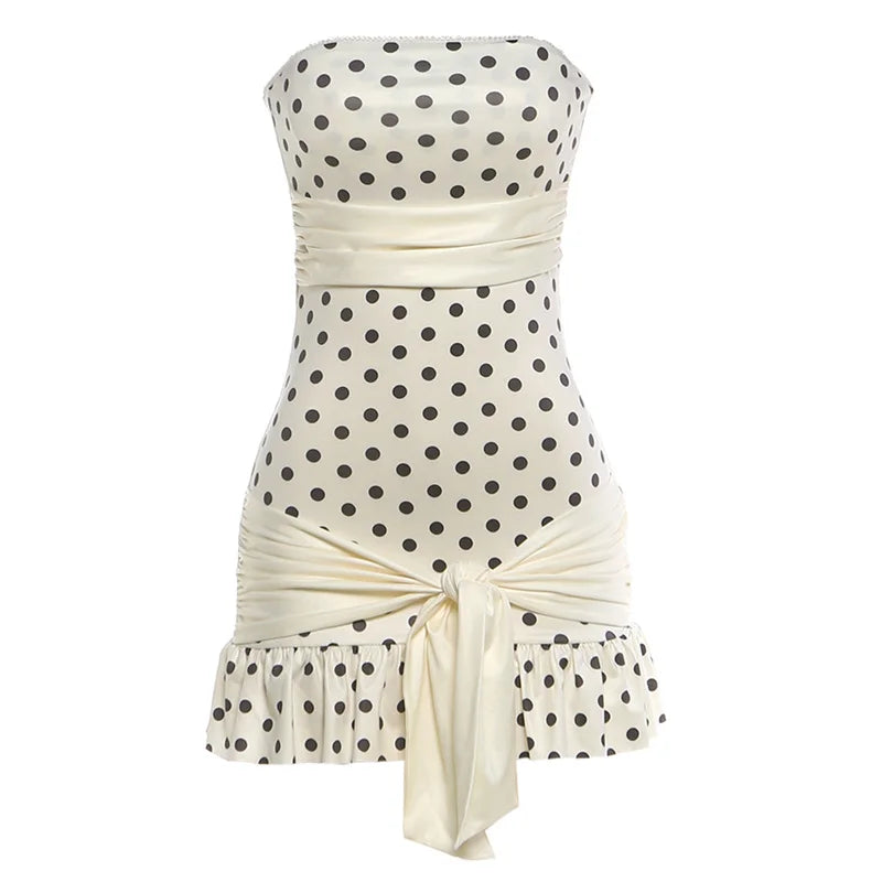 Esmara Strapless Polka Dot Print Mini Dress